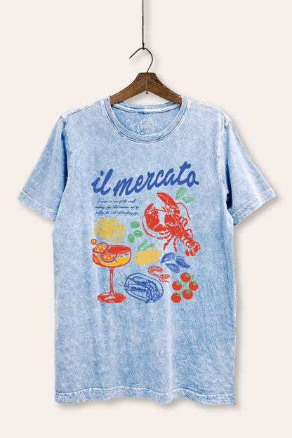 The Market Lobster Coastal Graphic Mineral Wash Relaxed Tee