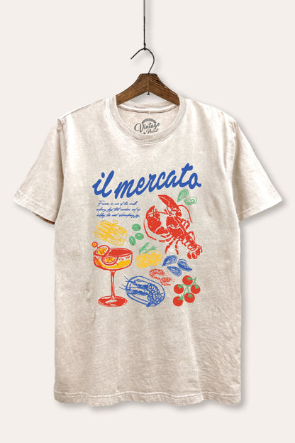 The Market Lobster Coastal Graphic Mineral Wash Relaxed Tee