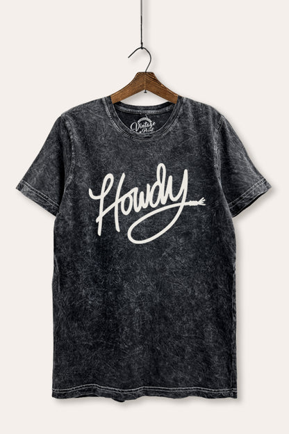 "howdy" graphic mineral wash relaxed tee