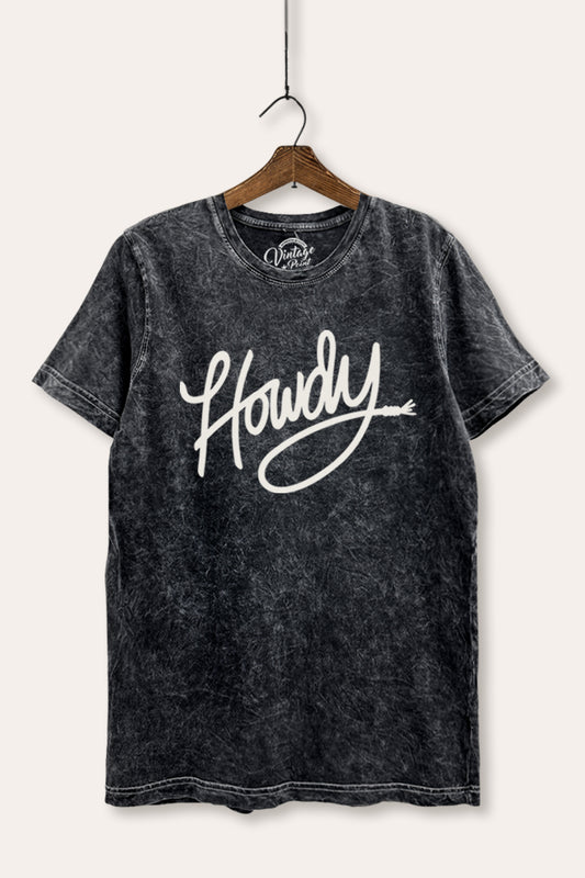 "howdy" graphic mineral wash relaxed tee