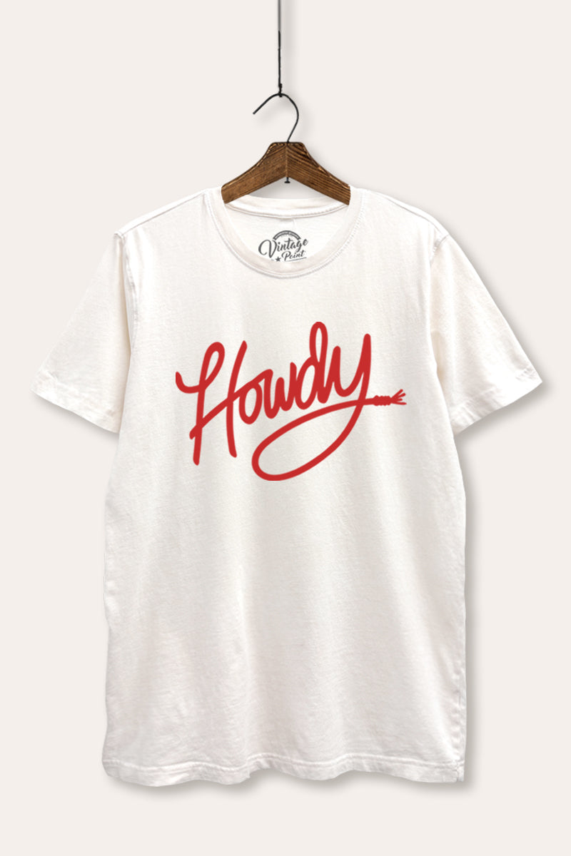 "howdy" graphic mineral wash relaxed tee