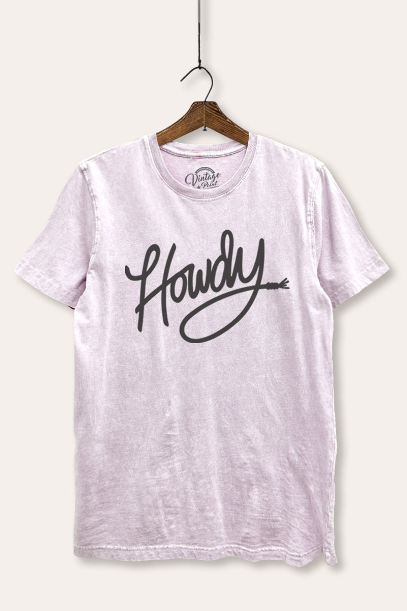 "howdy" graphic mineral wash relaxed tee
