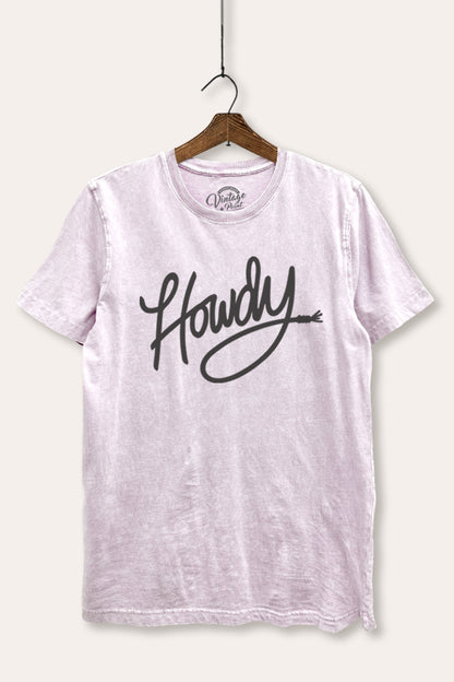 "howdy" graphic mineral wash relaxed tee