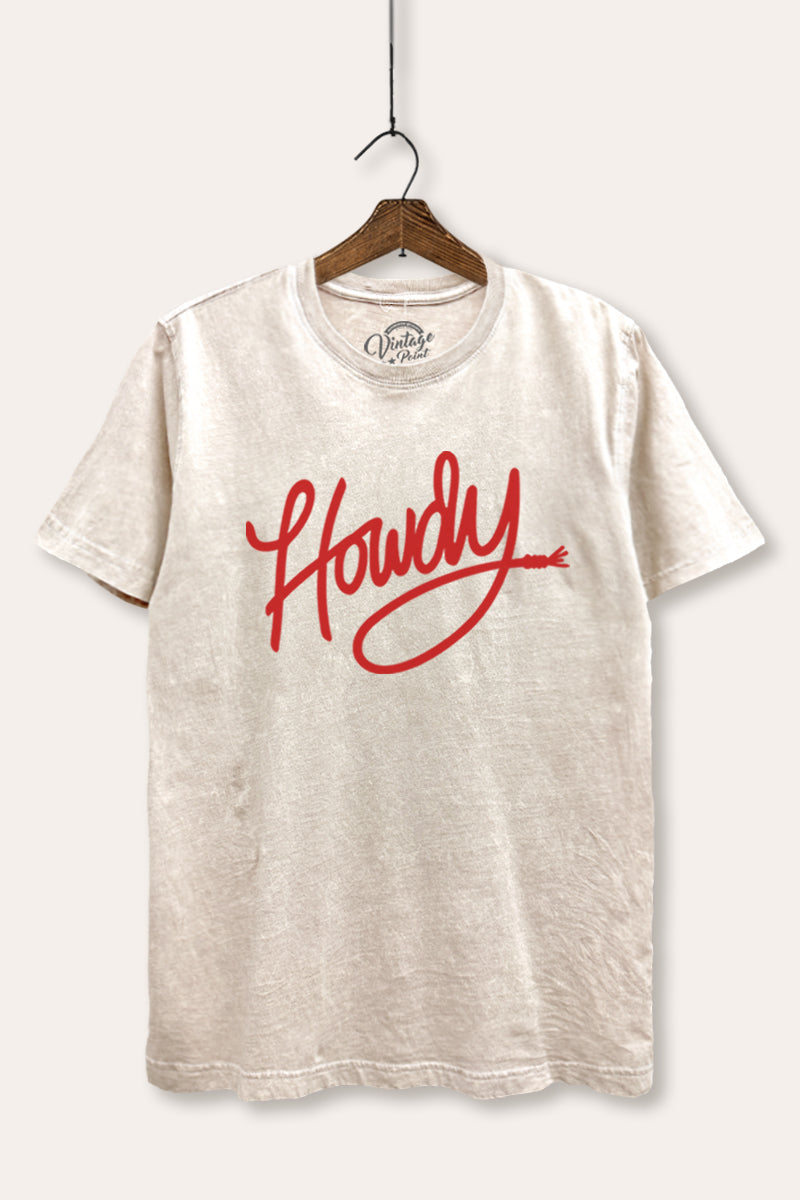 "howdy" graphic mineral wash relaxed tee