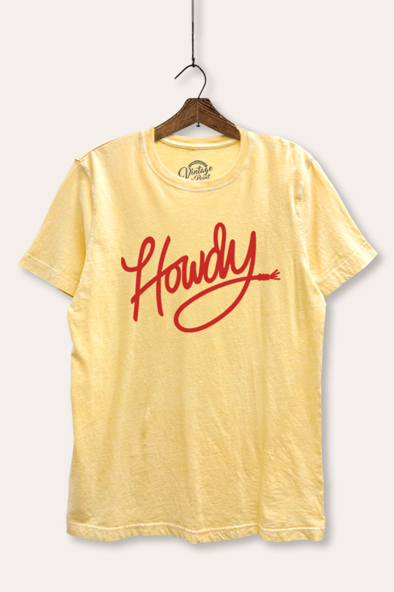 "howdy" graphic mineral wash relaxed tee
