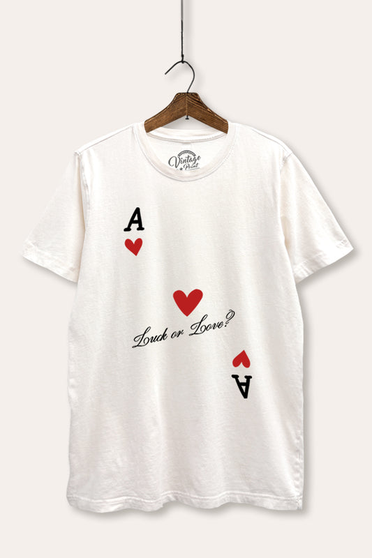 "luck or love" graphic mineral wash relaxed tee