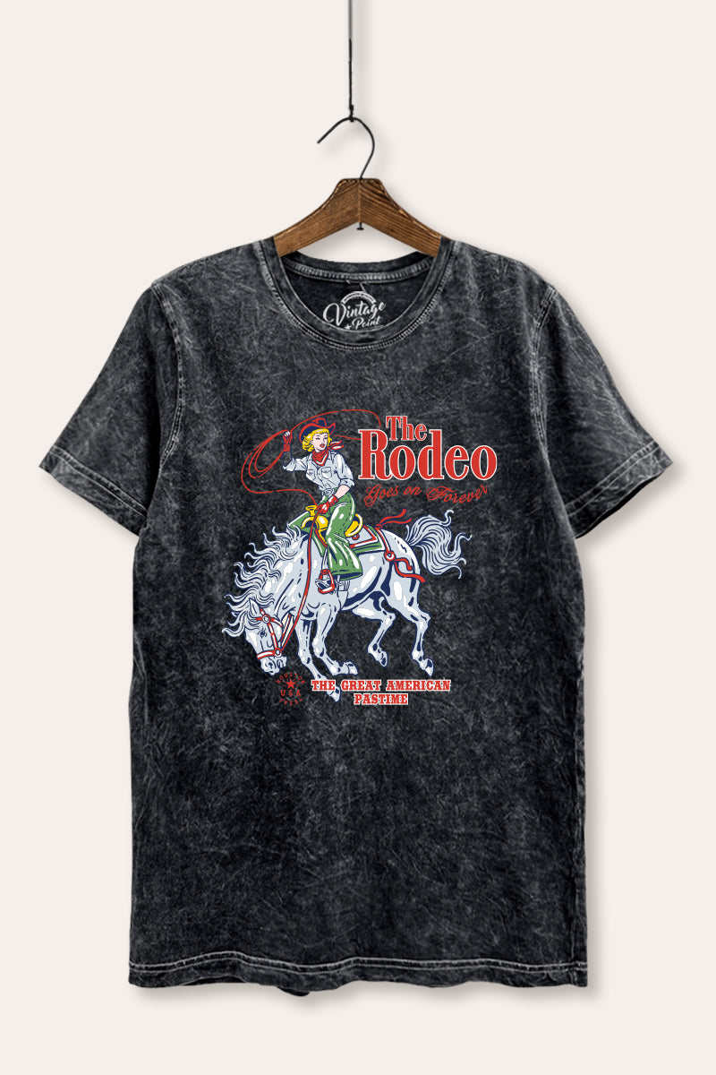 The Rodeo American Pastime Graphic Mineral Wash Relaxed Tee