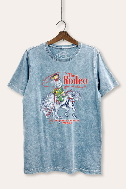 The Rodeo American Pastime Graphic Mineral Wash Relaxed Tee