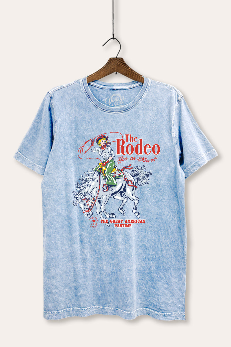 The Rodeo American Pastime Graphic Mineral Wash Relaxed Tee
