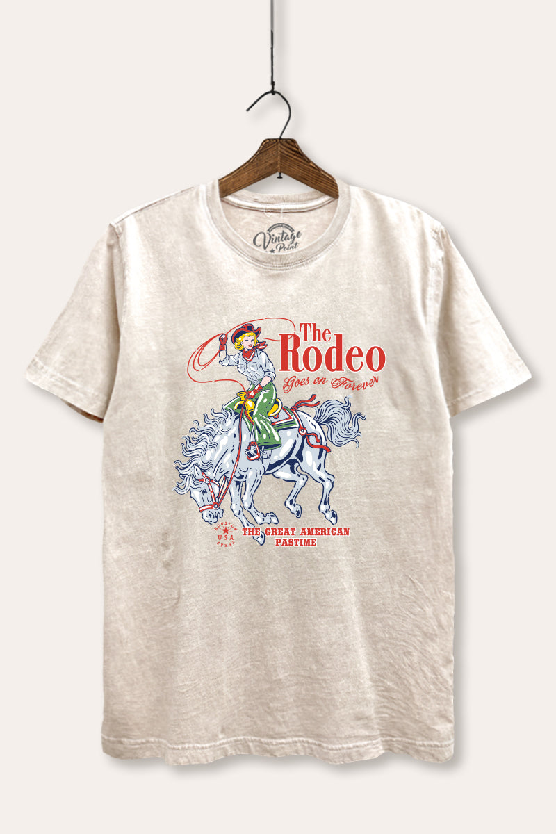 The Rodeo American Pastime Graphic Mineral Wash Relaxed Tee
