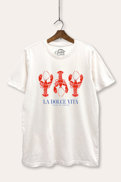 The Sweet Life Coastal Lobster Graphic Mineral Wash Relaxed Tee