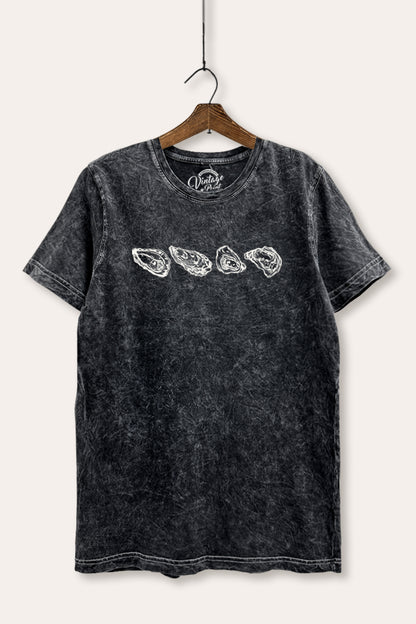 Oyster Coastal Graphic Mineral Wash Relaxed Tee