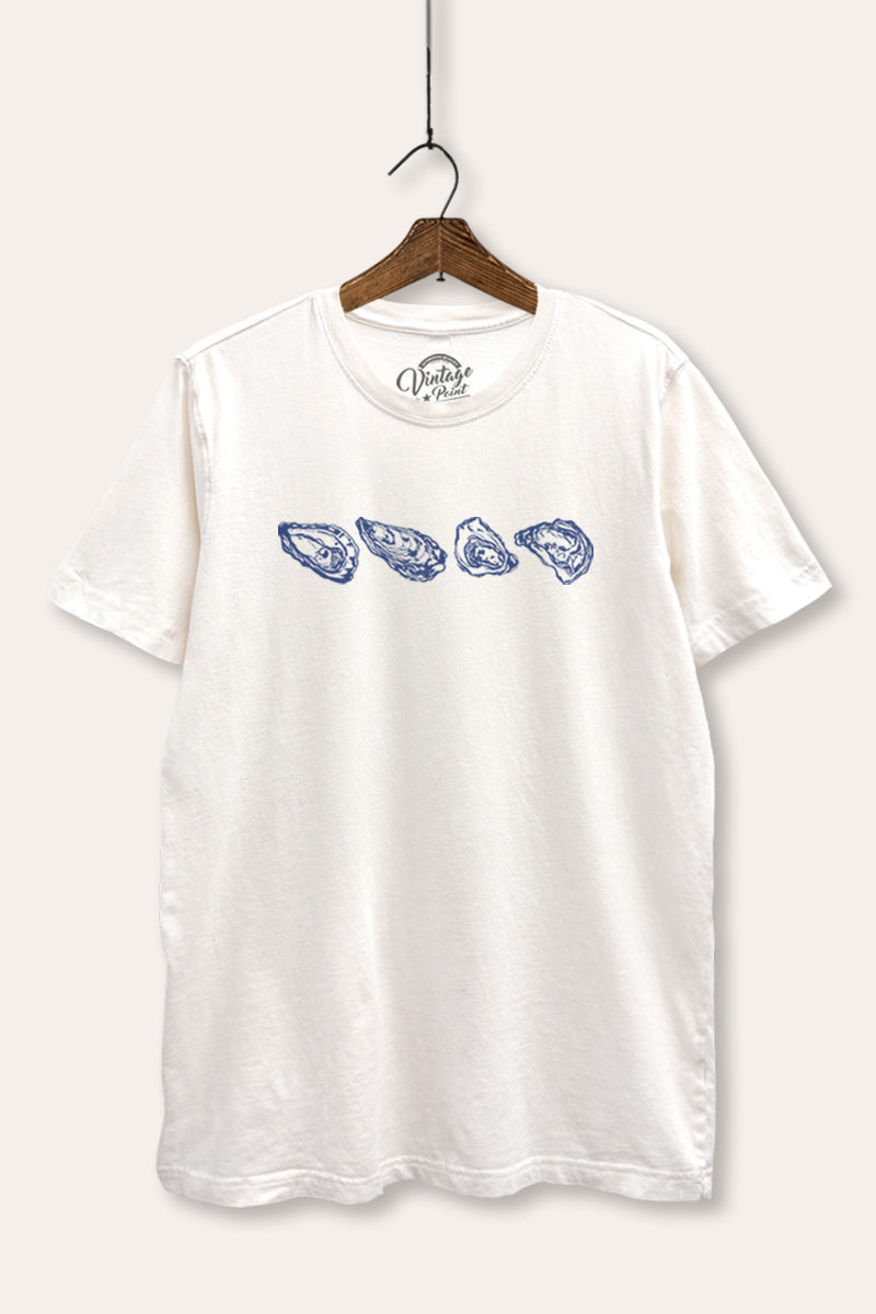 Oyster Coastal Graphic Mineral Wash Relaxed Tee