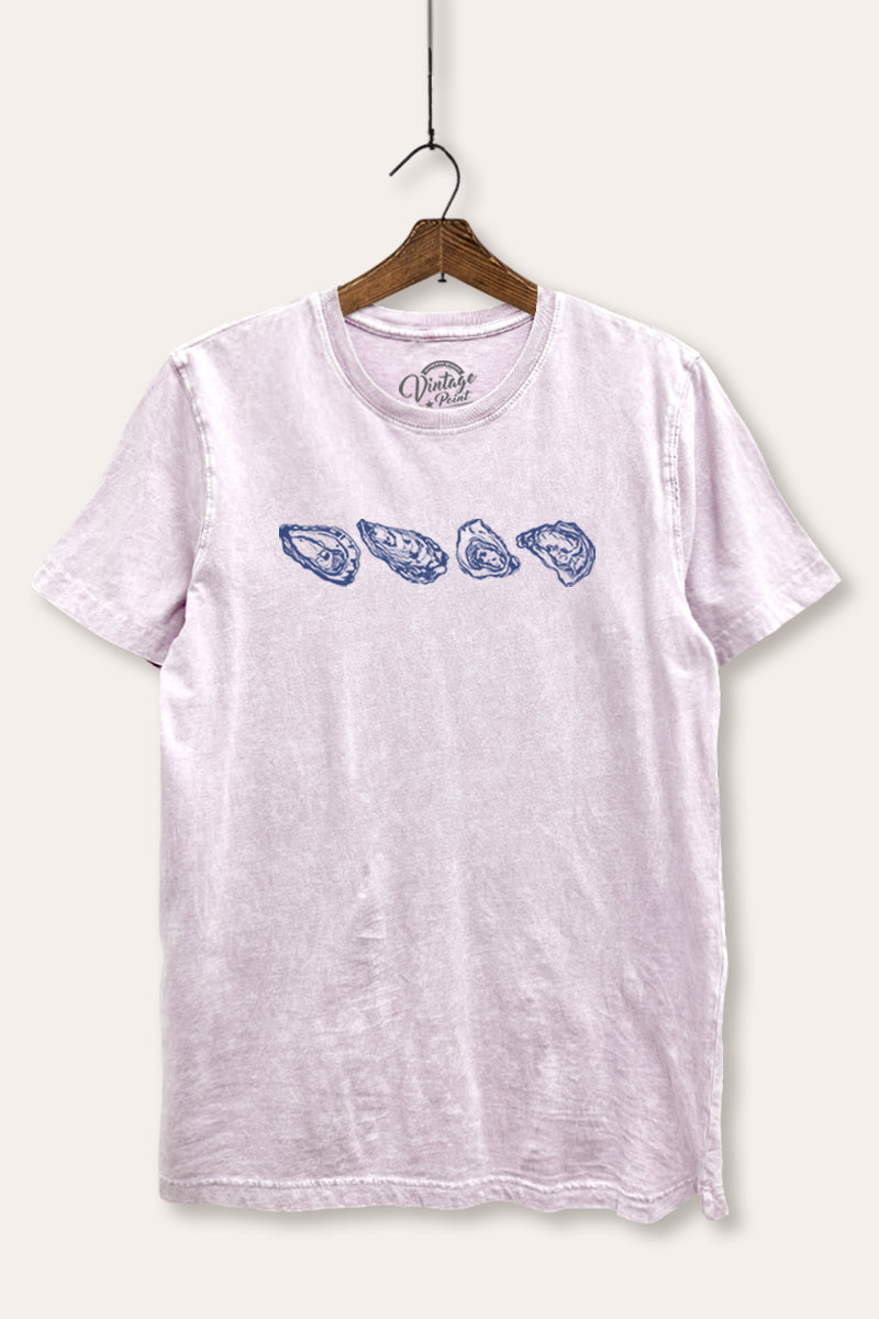 Oyster Coastal Graphic Mineral Wash Relaxed Tee