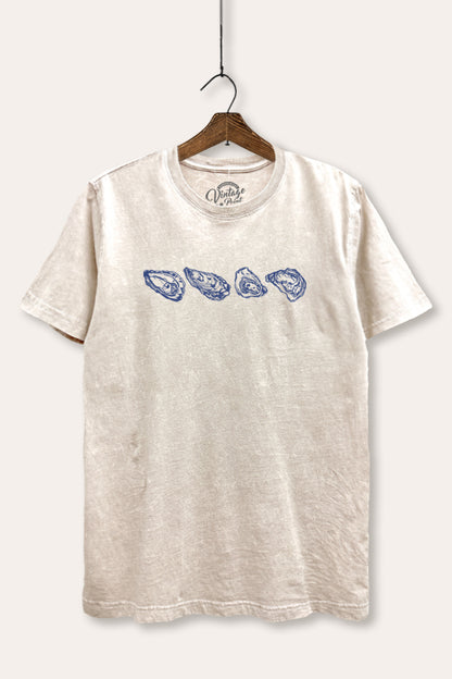 Oyster Coastal Graphic Mineral Wash Relaxed Tee