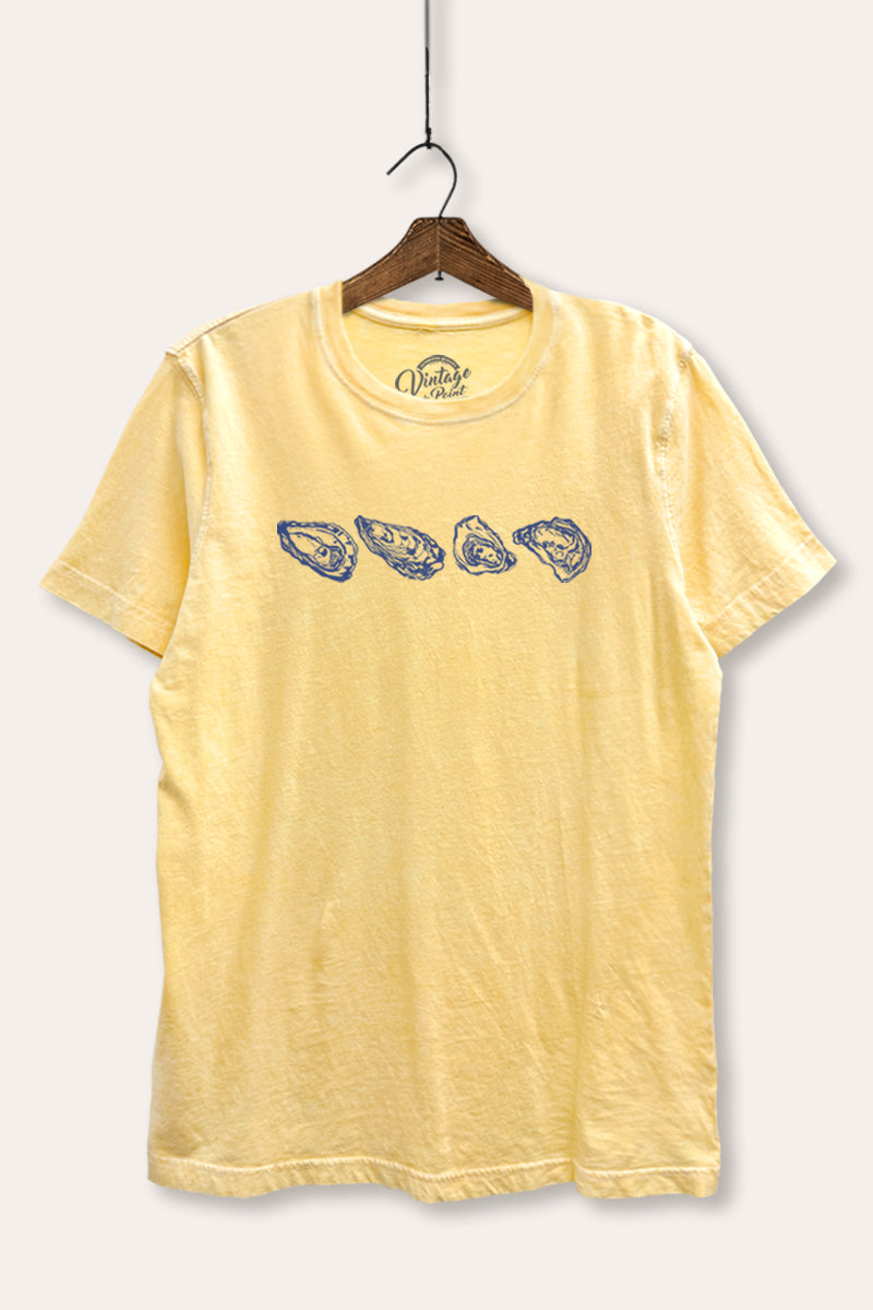 Oyster Coastal Graphic Mineral Wash Relaxed Tee