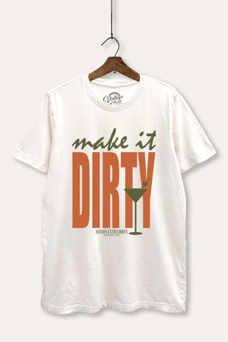 Make It Dirty Martini Graphic Mineral Wash Relaxed Tee