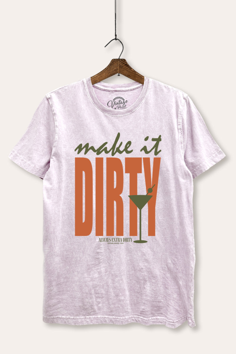 Make It Dirty Martini Graphic Mineral Wash Relaxed Tee