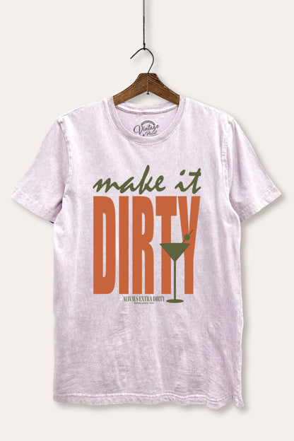 Make It Dirty Martini Graphic Mineral Wash Relaxed Tee