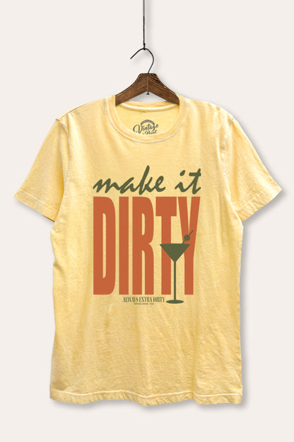 Make It Dirty Martini Graphic Mineral Wash Relaxed Tee