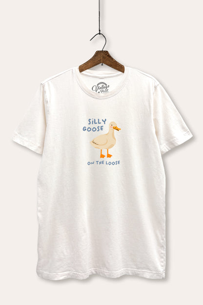Silly Goose Pastel Graphic Mineral Wash Relaxed Tee