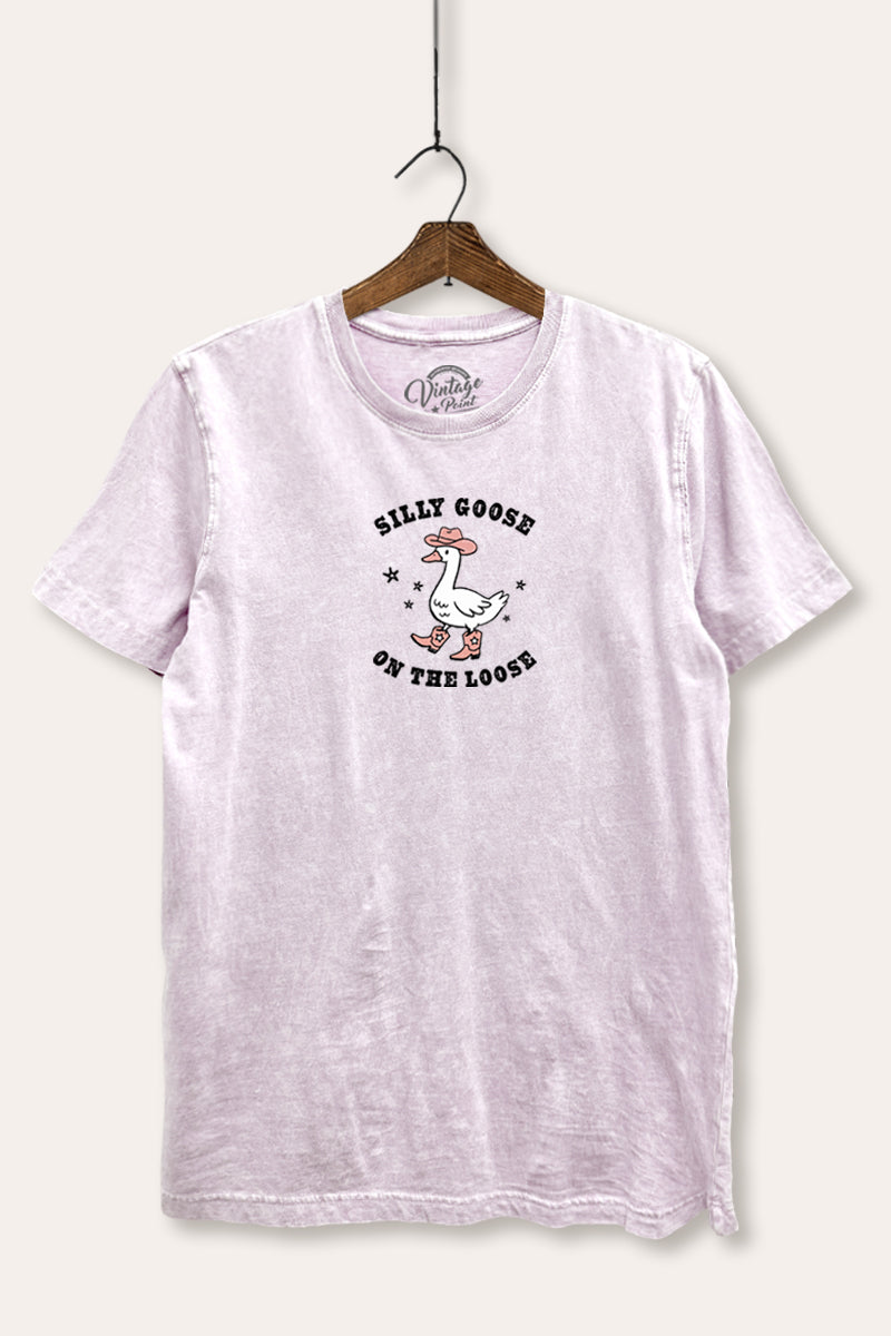 Silly Goose Western Graphic Mineral Wash Relaxed Tee