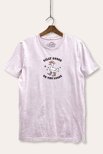 Silly Goose Western Graphic Mineral Wash Relaxed Tee