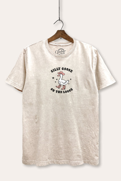 Silly Goose Western Graphic Mineral Wash Relaxed Tee