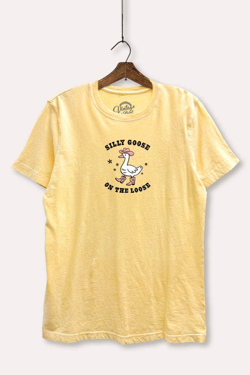 Silly Goose Western Graphic Mineral Wash Relaxed Tee
