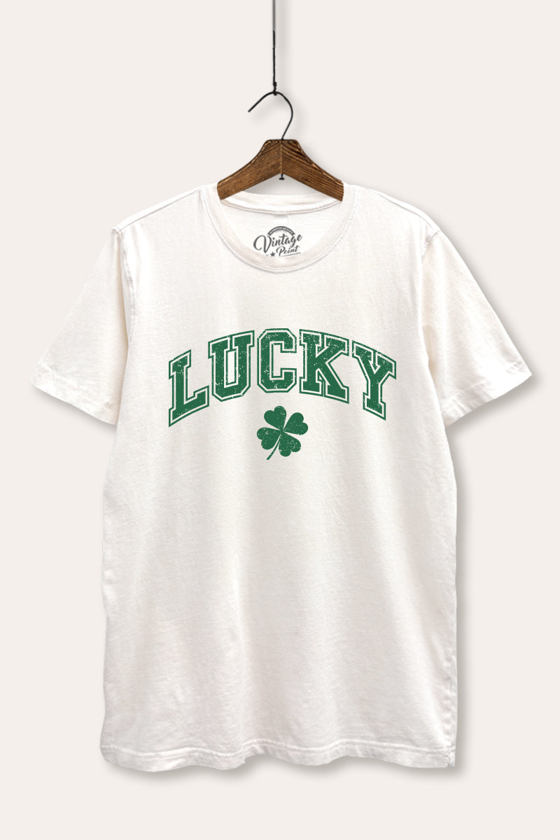 Lucky Clover Graphic Mineral Wash Relaxed Tee