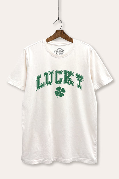 Lucky Clover Graphic Mineral Wash Relaxed Tee