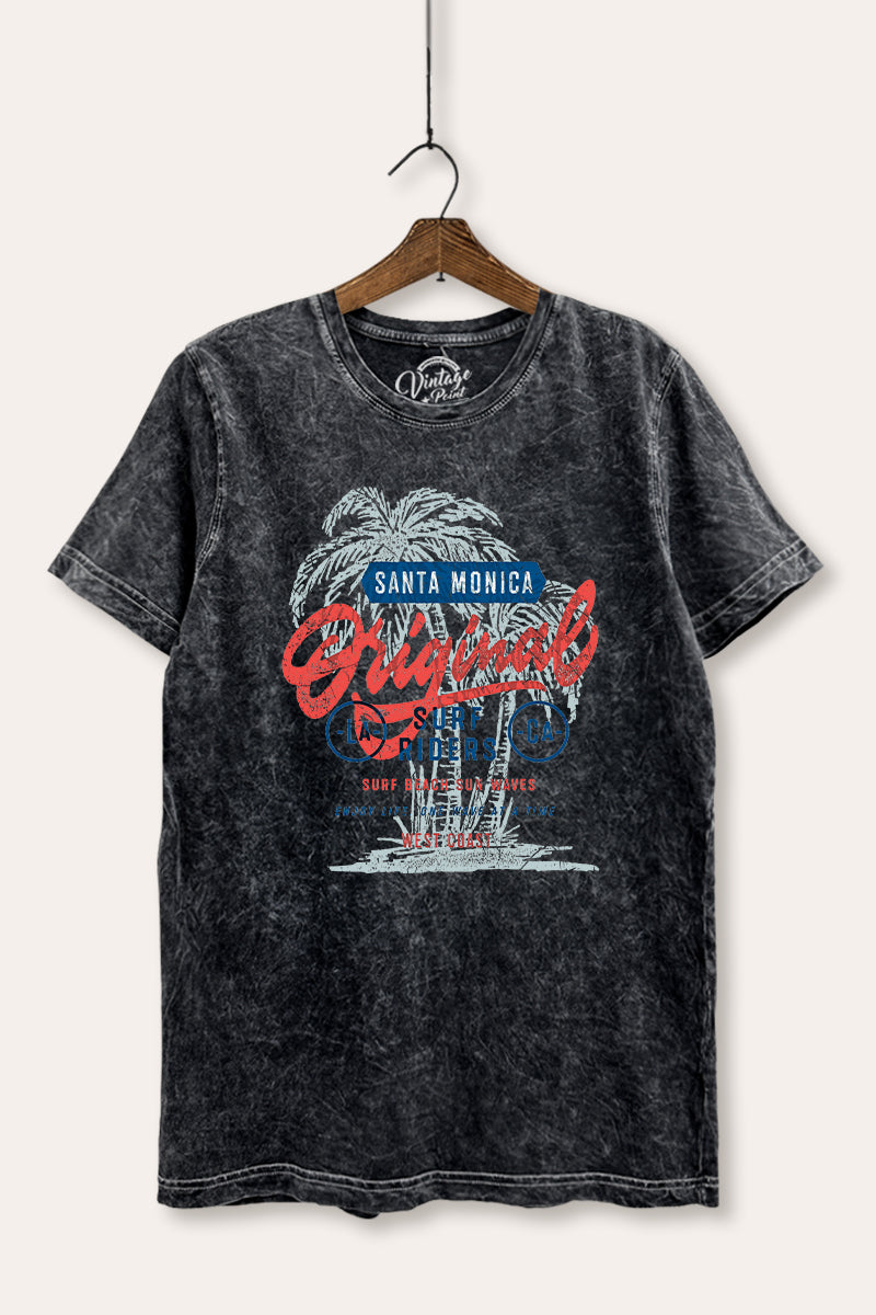 Santa Monica Surf Riders Graphic Mineral Wash Relaxed Tee