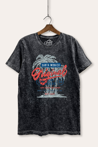 Santa Monica Surf Riders Graphic Mineral Wash Relaxed Tee