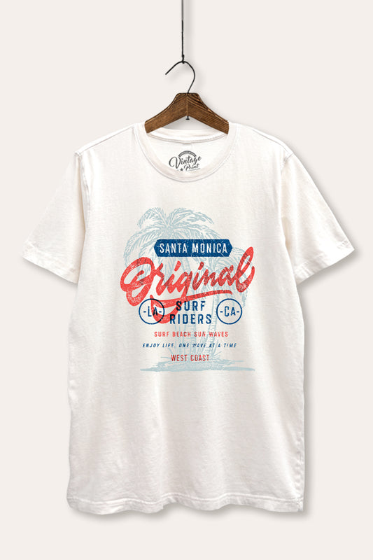 Santa Monica Surf Riders Graphic Mineral Wash Relaxed Tee