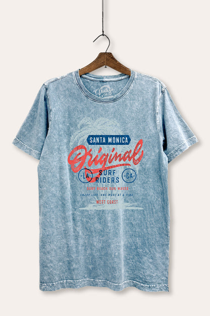 Santa Monica Surf Riders Graphic Mineral Wash Relaxed Tee