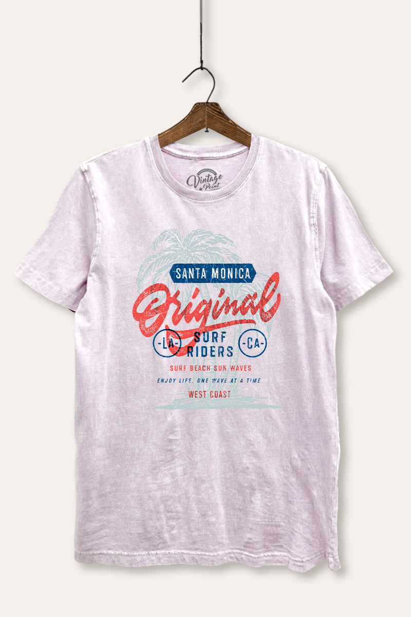 Santa Monica Surf Riders Graphic Mineral Wash Relaxed Tee