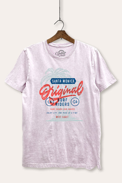 Santa Monica Surf Riders Graphic Mineral Wash Relaxed Tee