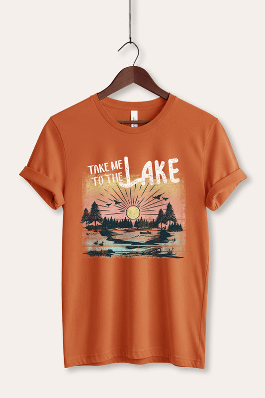 "take me to the lake" graphic bella+canvas® tee