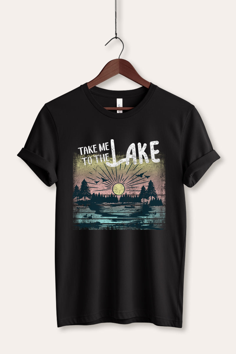 "take me to the lake" graphic bella+canvas® tee