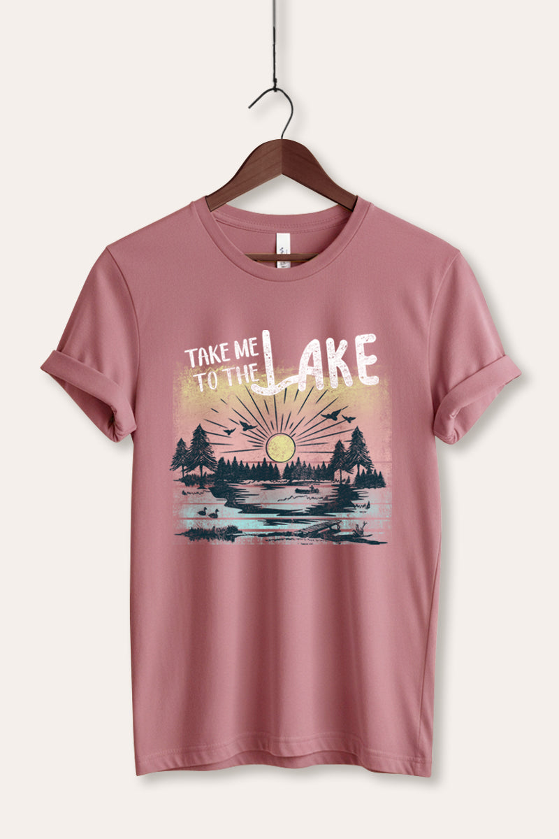 "take me to the lake" graphic bella+canvas® tee