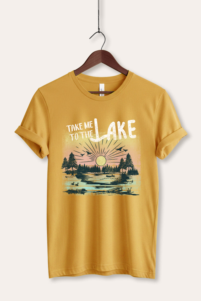 "take me to the lake" graphic bella+canvas® tee