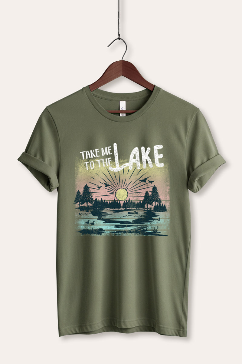 "take me to the lake" graphic bella+canvas® tee