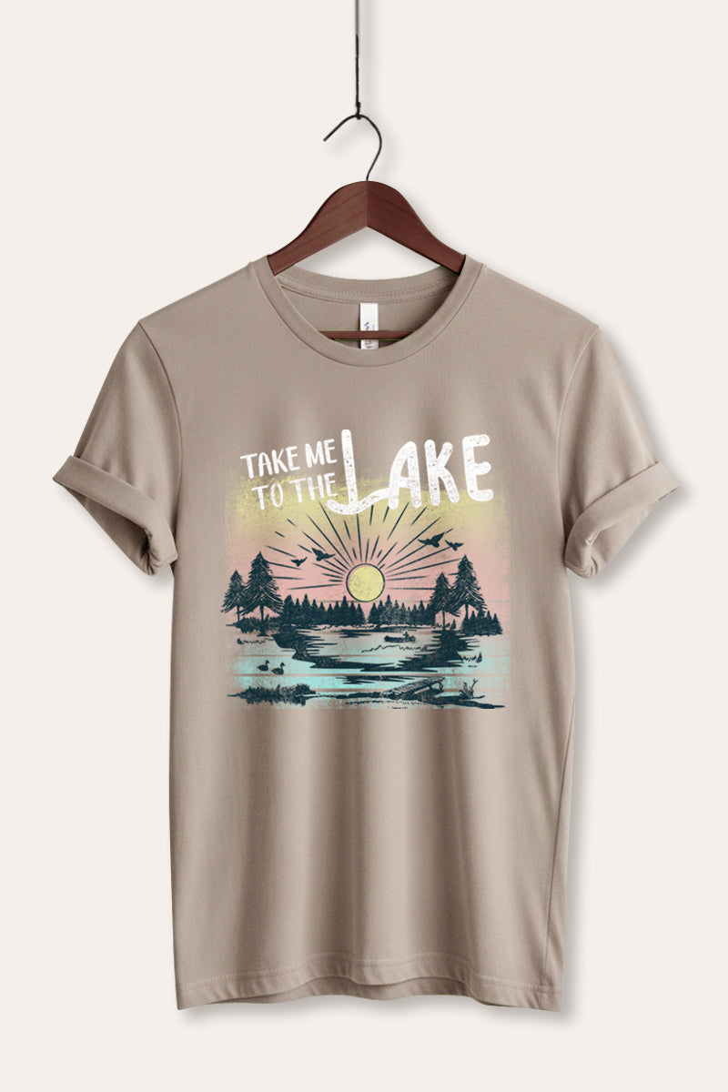 "take me to the lake" graphic bella+canvas® tee