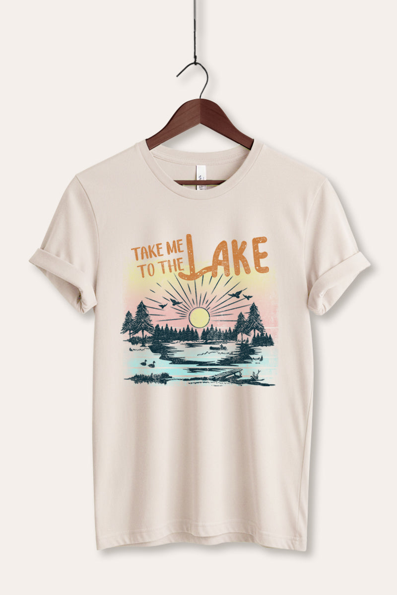 "take me to the lake" graphic bella+canvas® tee