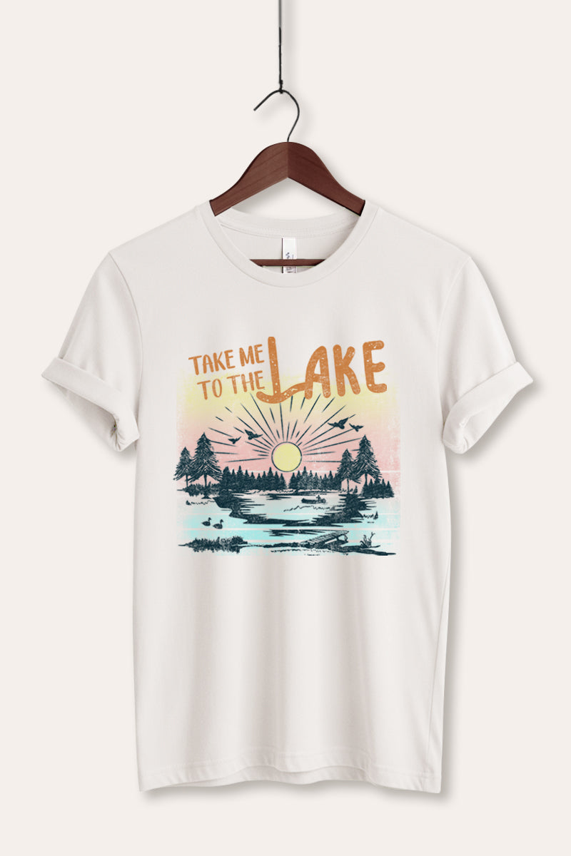 "take me to the lake" graphic bella+canvas® tee