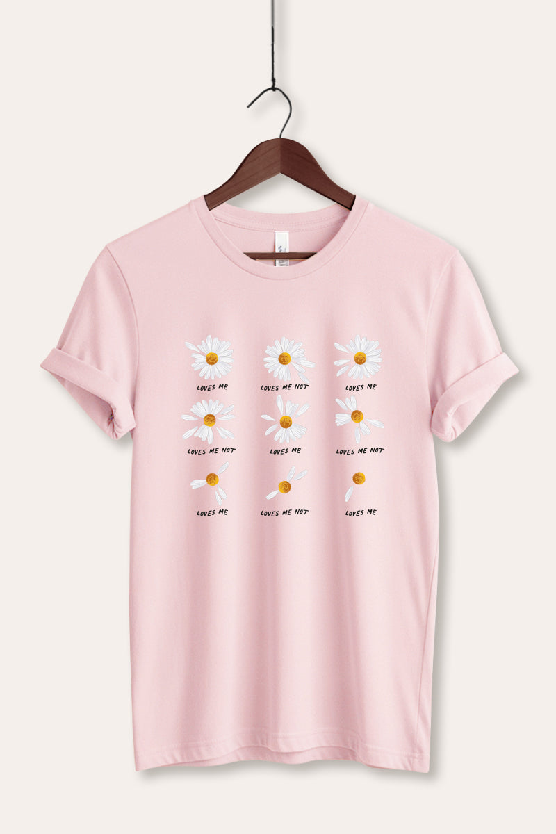 "loves me" flower petal graphic bella+canvas® tee