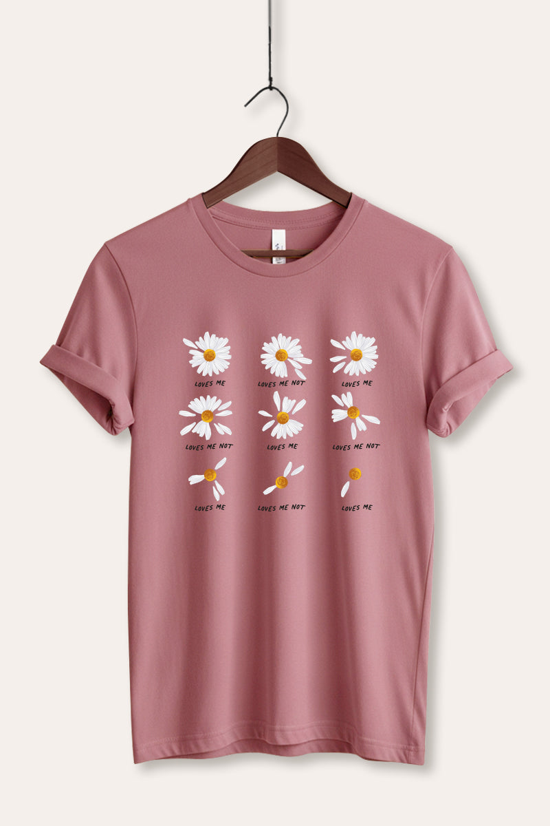 "loves me" flower petal graphic bella+canvas® tee