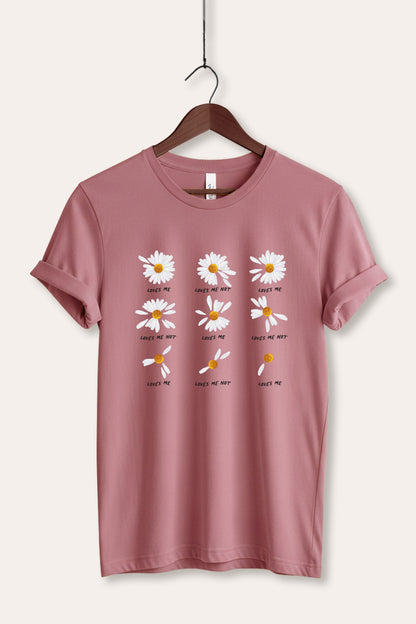 Loves Me Flower Graphic Women's Jersey Tee