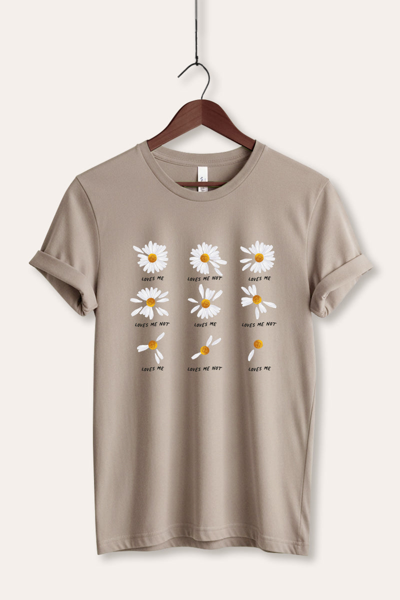"loves me" flower petal graphic bella+canvas® tee