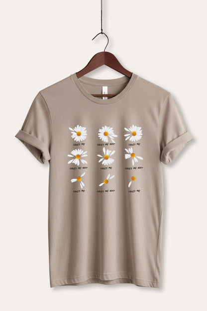 Loves Me Flower Graphic Women's Jersey Tee